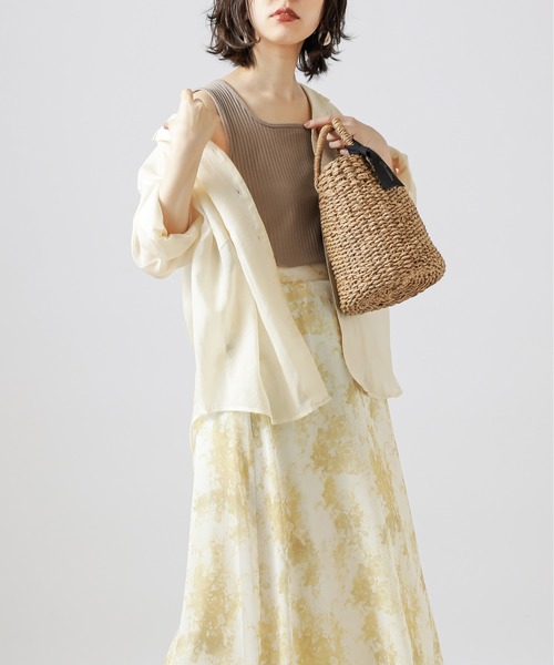 natural couture（ナチュラルクチュール）の「【WEB限定】シアー開襟シャツ＋リブタンクSET（シャツ/ブラウス・レディース・ベージュ/オレンジ/アイボリー/ミント・FREE）」の21枚目の写真