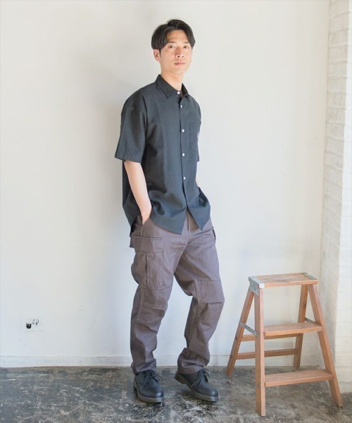 KANGOL(カンゴール)の「KANGOL【カンゴール】オックス半袖シャツ(シャツ/ブラウス・メンズ・ホワイト/ブラック・M/L/XL)」の7枚目の写真