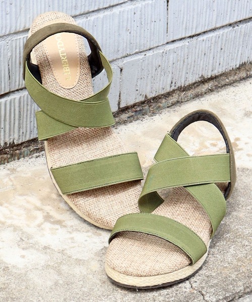 LibertyDoll(リバティードール)の「Liberty Doll /【ふわふわ快適】ゴムフィット クロスサンダル / 軽量ウエッジソール / 美脚コンフォートサンダル(4089)(サンダル・レディース・ブラック/ネイビー/グレー/カーキ/アイボリー/ブラウン系その他・LL/3L/SS/S/M/L)」の6枚目の写真