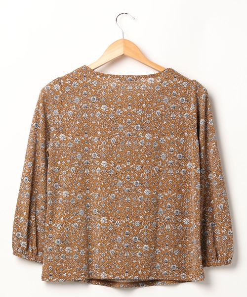 NEWYORKER（ニューヨーカー）の「ドット&ボタニカルプリント 7分袖ラウンドネックカットソー（Tシャツ/カットソー・レディース・ネイビー/キャメル・M/L）」の12枚目の写真