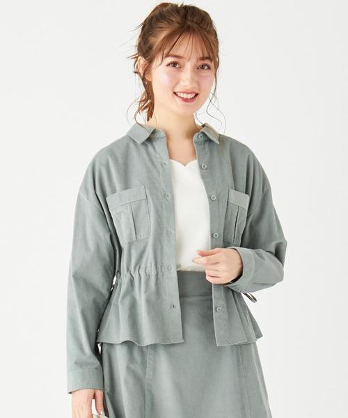 Feroux(フェルゥ)の「【洗える】エアリーコットンコーデュロイ シャツ(その他アウター・レディース・ライトグリーン系/オレンジ系/ベージュ系・2)」の1枚目の写真