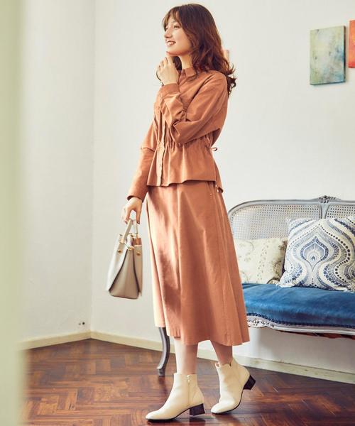 Feroux(フェルゥ)の「【洗える】エアリーコットンコーデュロイ シャツ(その他アウター・レディース・ライトグリーン系/オレンジ系/ベージュ系・2)」の13枚目の写真