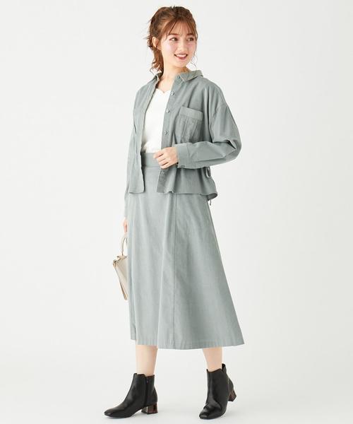 Feroux(フェルゥ)の「【洗える】エアリーコットンコーデュロイ シャツ(その他アウター・レディース・ライトグリーン系/オレンジ系/ベージュ系・2)」の19枚目の写真
