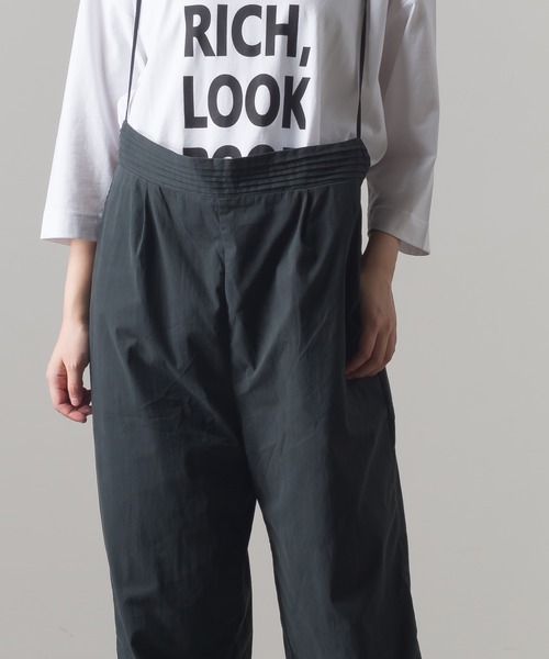 OMNES（オムネス）の「コットンナイロンサロペット（サロペット/オーバーオール・レディース・グリーン系その他/ベージュ/ブラック・FREE）」の4枚目の写真