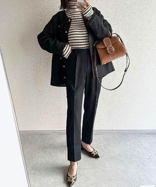 Re:EDIT（リエディ）の「[低身長/大きいサイズ有]裏微起毛テーパードパンツ（スラックス・レディース・ブラック/パープル/ブルー/アイボリー/モカ/ライム/ブラウン/グリーン/ピンク/ラベンダー/チャコールグレー/ベージュ系・SMALL/MEDIUM/LARGE/AL/AM/AS/X-LARGE/ALL）」の20枚目の写真