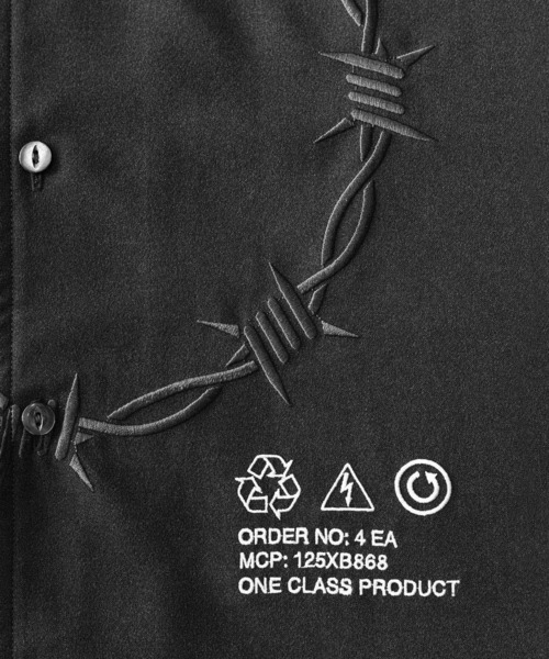 SHAREEF(シャリーフ)の「"BARBED WIRE"emb. L/S SHIRTS(シャツ/ブラウス・メンズ・バーガンディー/ミント/ブラウン/ホワイト/ダークグリーン/ブラック・2/1/3)」の13枚目の写真