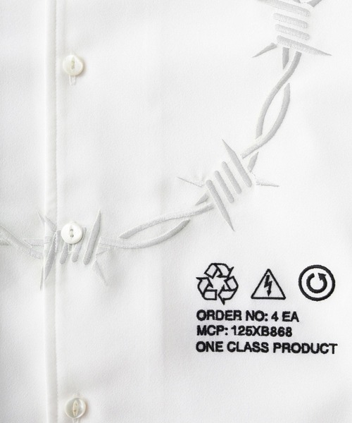 SHAREEF(シャリーフ)の「"BARBED WIRE"emb. L/S SHIRTS(シャツ/ブラウス・メンズ・バーガンディー/ミント/ブラウン/ホワイト/ダークグリーン/ブラック・2/1/3)」の9枚目の写真