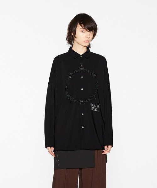 SHAREEF(シャリーフ)の「"BARBED WIRE"emb. L/S SHIRTS(シャツ/ブラウス・メンズ・バーガンディー/ミント/ブラウン/ホワイト/ダークグリーン/ブラック・2/1/3)」の7枚目の写真