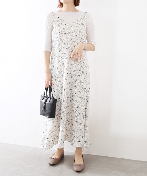 La TOTALITE(ラトータリテ)の「フレアキャミワンピース◆(ワンピース・レディース・ブラック/ウッド/ホワイト系その他・FREE)」の2枚目の写真