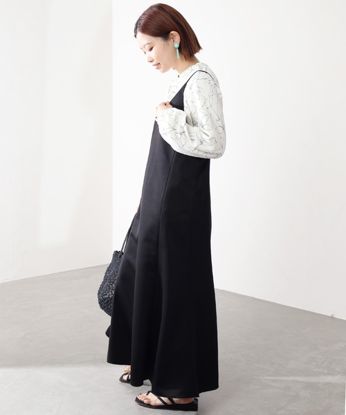 La TOTALITE(ラトータリテ)の「フレアキャミワンピース◆(ワンピース・レディース・ブラック/ウッド/ホワイト系その他・FREE)」の9枚目の写真