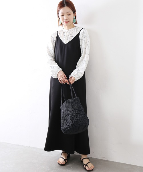 La TOTALITE(ラトータリテ)の「フレアキャミワンピース◆(ワンピース・レディース・ブラック/ウッド/ホワイト系その他・FREE)」の4枚目の写真