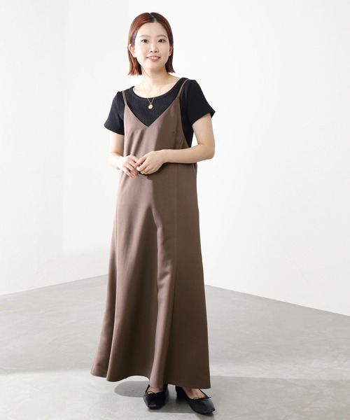 La TOTALITE(ラトータリテ)の「フレアキャミワンピース◆(ワンピース・レディース・ブラック/ウッド/ホワイト系その他・FREE)」の6枚目の写真