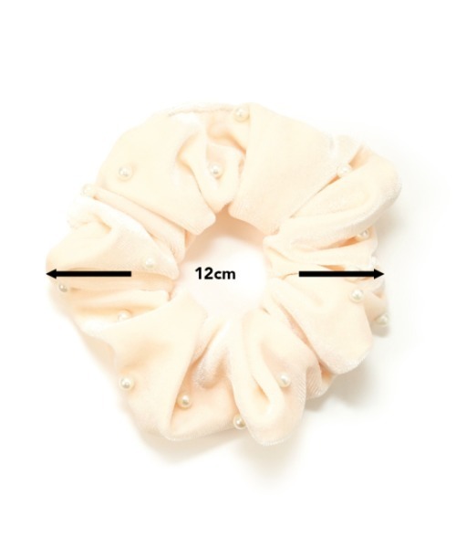 flower（フラワー）の「スノーパールシュシュ（シュシュ・レディース・ブラック/ベージュ/アイボリー・FREE）」の9枚目の写真