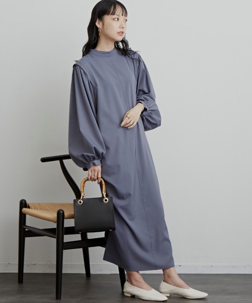 Aunt Marie's（アントマリーズ）の「タックスリーブワンピース / AUNT MARIE'S（ワンピース・レディース・ブラック/ベージュ/ブルー・FREE）」の14枚目の写真