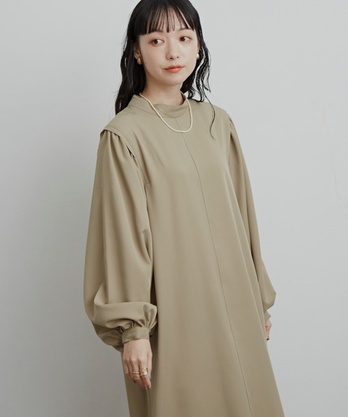 Aunt Marie's（アントマリーズ）の「タックスリーブワンピース / AUNT MARIE'S（ワンピース・レディース・ブラック/ベージュ/ブルー・FREE）」の10枚目の写真