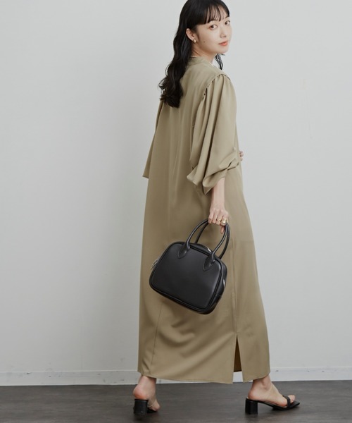 Aunt Marie's（アントマリーズ）の「タックスリーブワンピース / AUNT MARIE'S（ワンピース・レディース・ブラック/ベージュ/ブルー・FREE）」の4枚目の写真