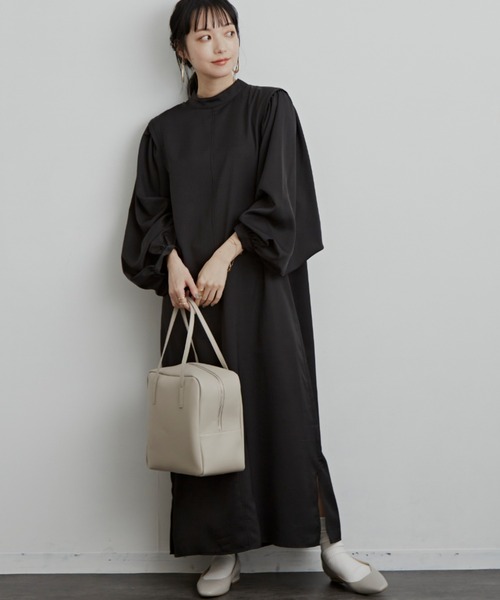 Aunt Marie's（アントマリーズ）の「タックスリーブワンピース / AUNT MARIE'S（ワンピース・レディース・ブラック/ベージュ/ブルー・FREE）」の21枚目の写真