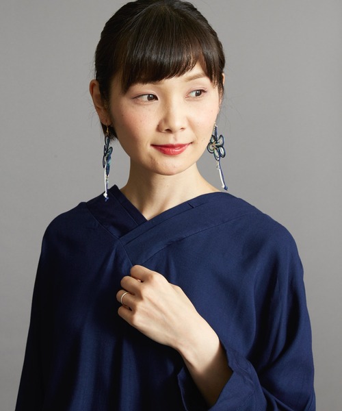 カヤ（カヤ）の「【カヤ】組み花ピアス（ピアス（両耳用）・レディース・エンジ/ブルー/モスグリーン・FREE）」の10枚目の写真