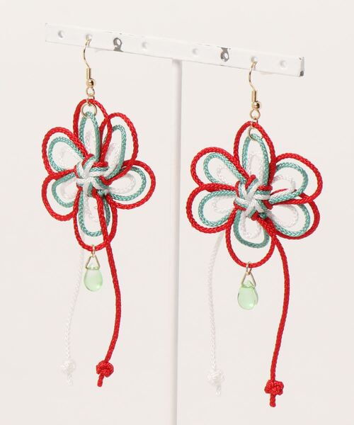 カヤ（カヤ）の「【カヤ】組み花ピアス（ピアス（両耳用）・レディース・エンジ/ブルー/モスグリーン・FREE）」の12枚目の写真