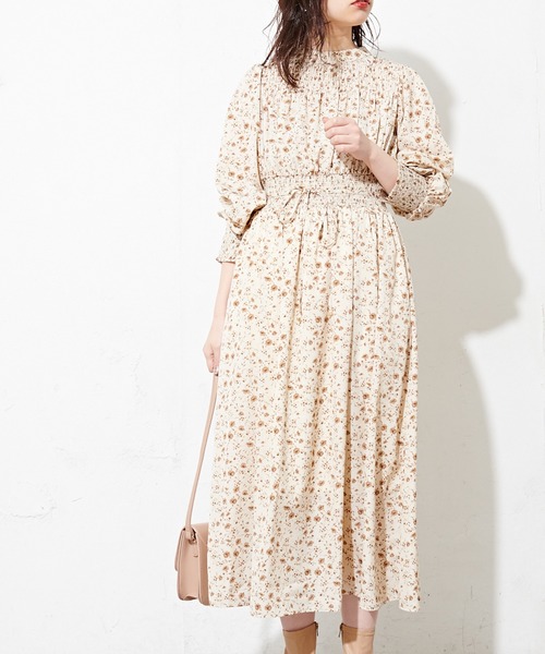 natural couture（ナチュラルクチュール）の「シャーリング使いおしゃれワンピース（ワンピース・レディース・ピンクベージュ/その他3/その他2/サックスブルー/その他1・FREE）」の18枚目の写真