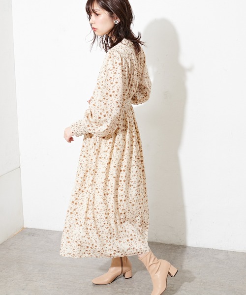 natural couture（ナチュラルクチュール）の「シャーリング使いおしゃれワンピース（ワンピース・レディース・ピンクベージュ/その他3/その他2/サックスブルー/その他1・FREE）」の21枚目の写真