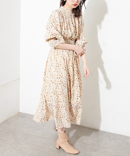 natural couture（ナチュラルクチュール）の「シャーリング使いおしゃれワンピース（ワンピース・レディース・ピンクベージュ/その他3/その他2/サックスブルー/その他1・FREE）」の19枚目の写真