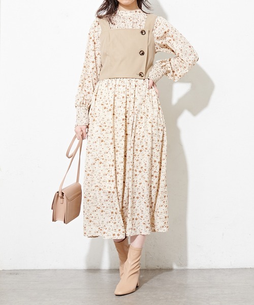 natural couture（ナチュラルクチュール）の「シャーリング使いおしゃれワンピース（ワンピース・レディース・ピンクベージュ/その他3/その他2/サックスブルー/その他1・FREE）」の17枚目の写真