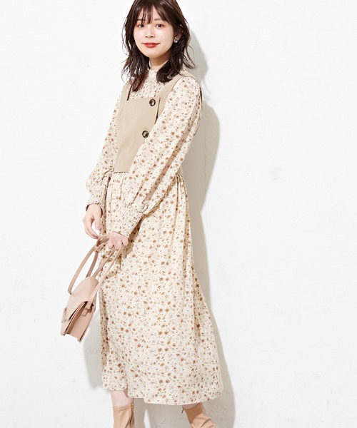 natural couture（ナチュラルクチュール）の「シャーリング使いおしゃれワンピース（ワンピース・レディース・ピンクベージュ/その他3/その他2/サックスブルー/その他1・FREE）」の16枚目の写真