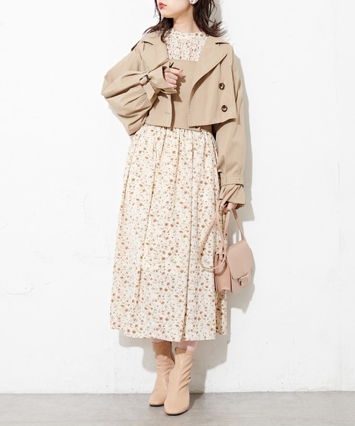 natural couture（ナチュラルクチュール）の「シャーリング使いおしゃれワンピース（ワンピース・レディース・ピンクベージュ/その他3/その他2/サックスブルー/その他1・FREE）」の14枚目の写真