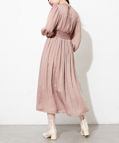 natural couture（ナチュラルクチュール）の「シャーリング使いおしゃれワンピース（ワンピース・レディース・ピンクベージュ/その他3/その他2/サックスブルー/その他1・FREE）」の13枚目の写真