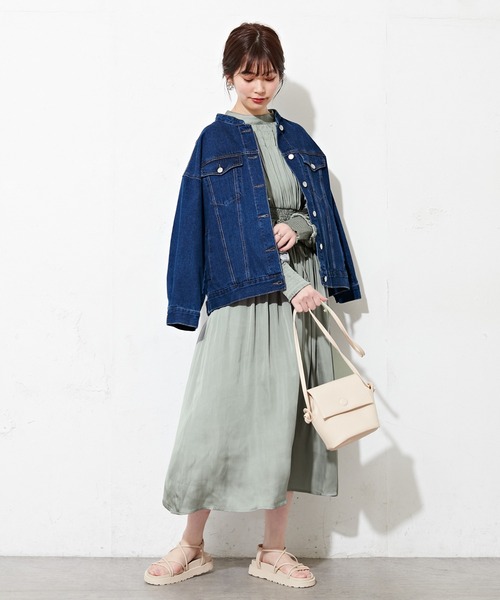 natural couture（ナチュラルクチュール）の「シャーリング使いおしゃれワンピース（ワンピース・レディース・ピンクベージュ/その他3/その他2/サックスブルー/その他1・FREE）」の9枚目の写真
