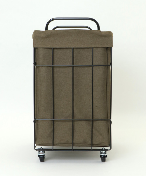 LBC（エルビーシー）の「折りたためるランドリースクエアバスケット　キャスター付き53L（ランドリーグッズ・レディース・ダークグリーン/オフホワイト/ブラック/グレー・FREE）」の11枚目の写真