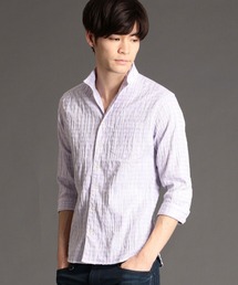 HIDEAWAYS NICOLE | タックジャカード7分袖シャツ★(シャツ/ブラウス)