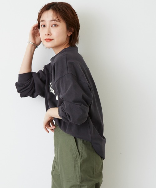 Auntie Rosa Holiday（アンティローザホリデー）の「フットボールロゴロングTシャツ（Tシャツ/カットソー・レディース・ホワイト/チャコールグレー/ベージュ/ブルー・FREE）」の15枚目の写真