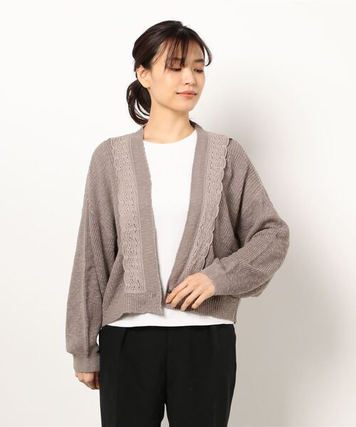 Samansa Mos2（サマンサ モスモス）の「レースボレロカーディガン（カーディガン/ボレロ・レディース・グレー/ベージュ/モカ・ﾌﾘ-）」の3枚目の写真