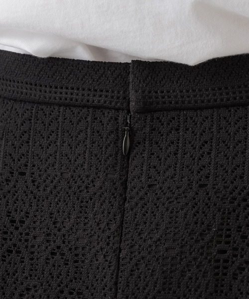 RIVE DROITE（リヴドロワ）の「クロシェ風レースナロースカート（スカート・レディース・ホワイト/ブラック・38/36）」の10枚目の写真