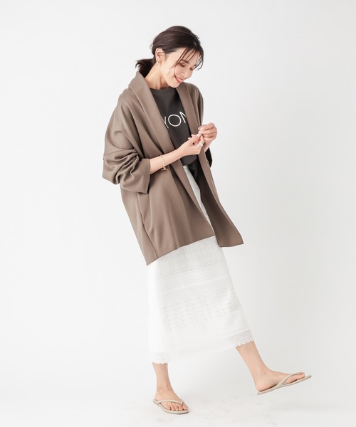 RIVE DROITE（リヴドロワ）の「クロシェ風レースナロースカート（スカート・レディース・ホワイト/ブラック・38/36）」の16枚目の写真