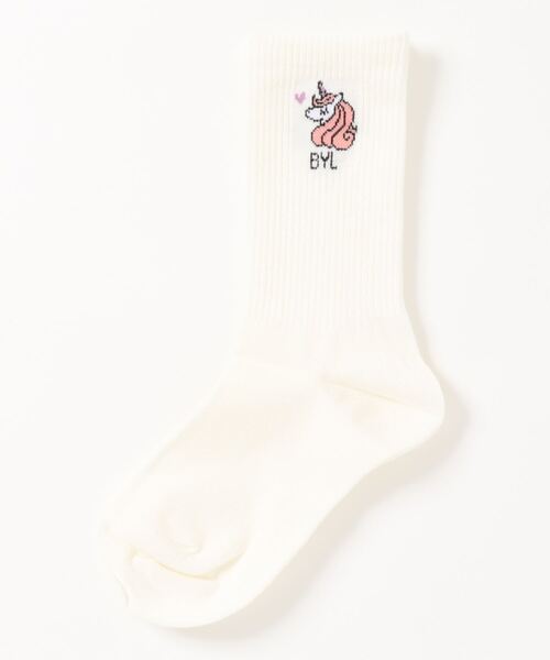 by LOVEiT（バイラビット）の「ワンポイントクルーソックス（ソックス/靴下・キッズ・ブラック/ラベンダー/オフホワイト・X-LARGE/LARGE/SMALL/MEDIUM）」の2枚目の写真