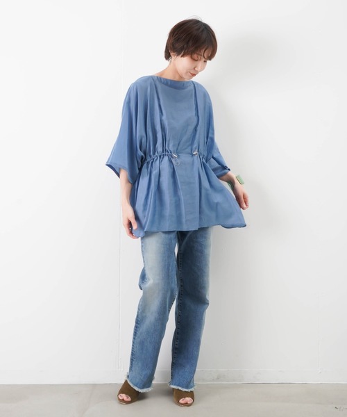 malla（マーラ）の「malla マーラ　ドロストブラウス（シャツ/ブラウス・レディース・ブラック/ブルー・FREE）」の5枚目の写真