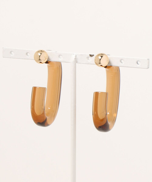 Andemiu（アンデミュウ）の「ヘンケイクリアピアス948038（イヤリング・レディース・グレー/その他/ブラウン・FREE）」の10枚目の写真