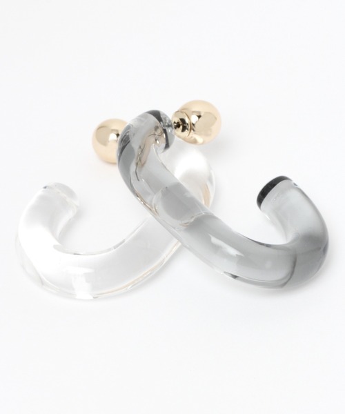 Andemiu（アンデミュウ）の「ヘンケイクリアピアス948038（イヤリング・レディース・グレー/その他/ブラウン・FREE）」の6枚目の写真