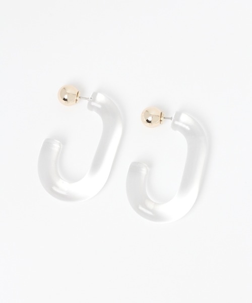 Andemiu（アンデミュウ）の「ヘンケイクリアピアス948038（イヤリング・レディース・グレー/その他/ブラウン・FREE）」の7枚目の写真