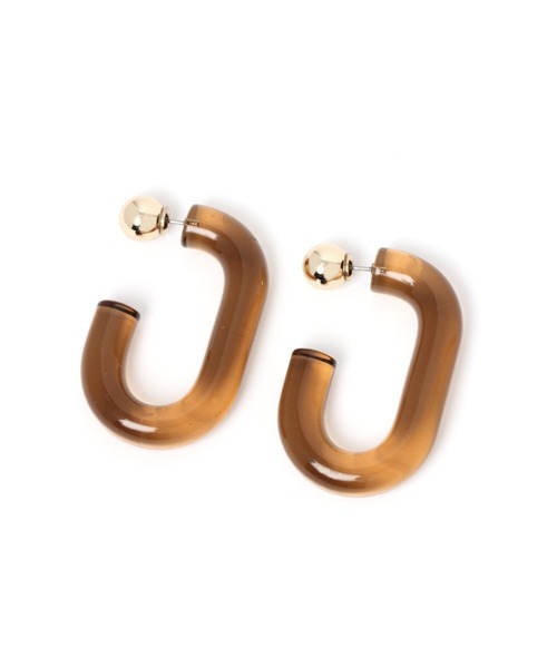 Andemiu（アンデミュウ）の「ヘンケイクリアピアス948038（イヤリング・レディース・グレー/その他/ブラウン・FREE）」の8枚目の写真