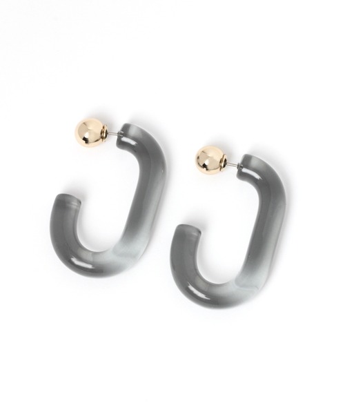 Andemiu（アンデミュウ）の「ヘンケイクリアピアス948038（イヤリング・レディース・グレー/その他/ブラウン・FREE）」の9枚目の写真