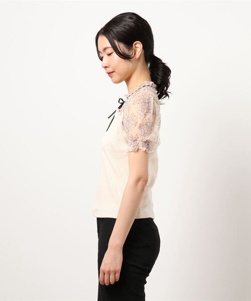 LODISPOTTO（ロディスポット）の「Ladyレースカットソー（Tシャツ/カットソー・レディース・ベージュ/ブラック/ホワイト・MEDIUM）」の5枚目の写真