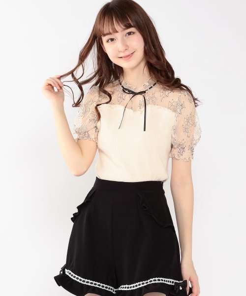 LODISPOTTO（ロディスポット）の「Ladyレースカットソー（Tシャツ/カットソー・レディース・ベージュ/ブラック/ホワイト・MEDIUM）」の3枚目の写真