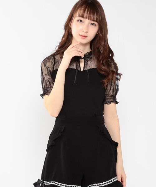 LODISPOTTO（ロディスポット）の「Ladyレースカットソー（Tシャツ/カットソー・レディース・ベージュ/ブラック/ホワイト・MEDIUM）」の2枚目の写真