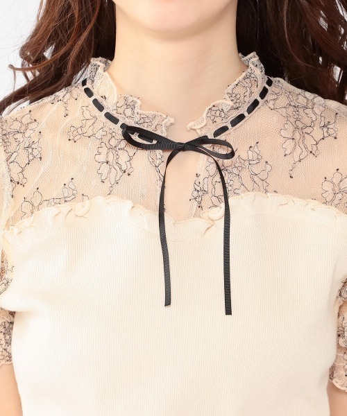 LODISPOTTO（ロディスポット）の「Ladyレースカットソー（Tシャツ/カットソー・レディース・ベージュ/ブラック/ホワイト・MEDIUM）」の8枚目の写真