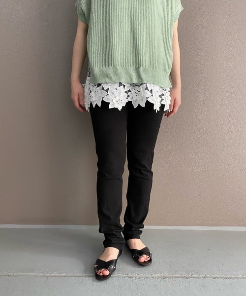 BEARDSLEY（ビアズリー）の「ストレッチリネンパギンス（その他パンツ・レディース・ホワイト/ブラック・1/0）」の15枚目の写真