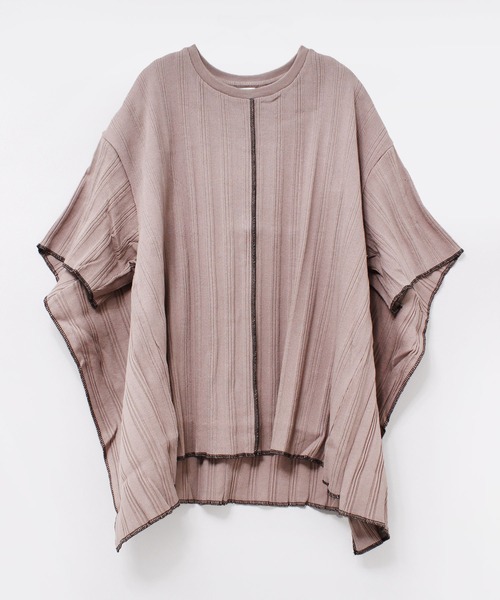 RNA(アールエヌエー)の「M1672 リブカラーシームTEE(Tシャツ/カットソー・レディース・オフホワイト/ブラック/ベージュ・MEDIUM)」の3枚目の写真